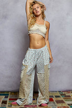 Load image into Gallery viewer, POL Textured Floral and Lace Pants in Powder Blue ON ORDER