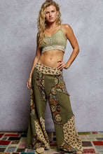 Load image into Gallery viewer, POL Double Gauze Patchwork Pants in Olive ON ORDER