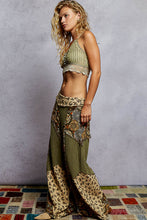 Load image into Gallery viewer, POL Double Gauze Patchwork Pants in Olive ON ORDER