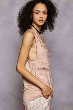 Load image into Gallery viewer, POL Floral Crochet Lace tank Top in Rose Dawn