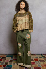 Load image into Gallery viewer, POL Mixed Print Tiered Top in Olive