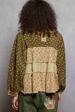 Load image into Gallery viewer, POL Mixed Print Tiered Top in Olive