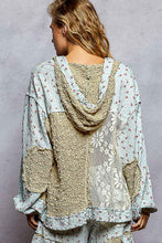 Load image into Gallery viewer, POL Textured Floral and Lace Jacket in Powder Blue