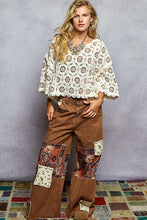 Load image into Gallery viewer, POL Chenille Crochet Cropped Top in Cream/Latte