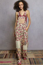 Load image into Gallery viewer, POL Printed Corduroy Overalls with Mixed Patches in Cream Multi