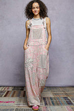 Load image into Gallery viewer, POL Woven Printed and Floral Embroidery Accent Overalls in Pink Floral