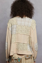 Load image into Gallery viewer, POL Mixed Print Patchwork Top in Toasted Almond