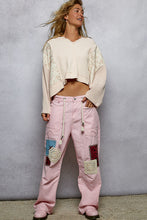 Load image into Gallery viewer, POL Mix n Match Quilted Floral and Thermal Knit Top in Blush