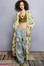 Load image into Gallery viewer, POL Open Front Floral Crochet Maxi Cardigan in Natural/Olive
