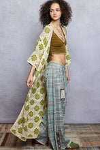 Load image into Gallery viewer, POL Open Front Floral Crochet Maxi Cardigan in Natural/Olive