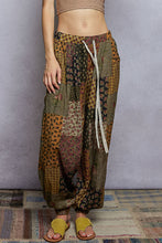 Load image into Gallery viewer, POL Multi Print Patchwork Joggers in Taupe Multi