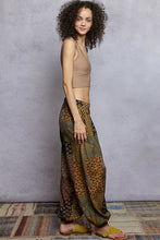 Load image into Gallery viewer, POL Multi Print Patchwork Joggers in Taupe Multi