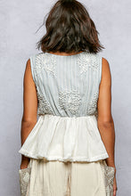 Load image into Gallery viewer, POL Vintage Bloom Peplum Top in Ivory Multi
