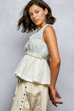 Load image into Gallery viewer, POL Vintage Bloom Peplum Top in Ivory Multi