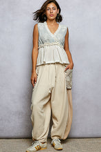 Load image into Gallery viewer, POL Vintage Bloom Peplum Top in Ivory Multi