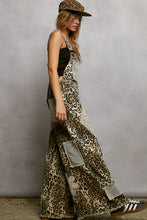 Load image into Gallery viewer, POL Printed Twill Overalls with Mixed Crochet Patches in Sand Leopard