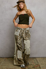Load image into Gallery viewer, POL Denim Studded and Crochet Patch Pants in Sand Leopard