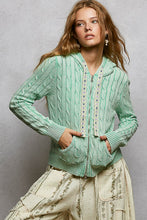 Load image into Gallery viewer, POL Cable Knit Washed Jacket in Mint