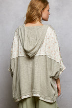 Load image into Gallery viewer, POL Star Patched Hooded Top in Light Grey