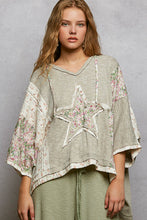 Load image into Gallery viewer, POL Star Patched Hooded Top in Light Grey