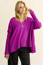 Load image into Gallery viewer, Davi & Dani OVERSIZED Solid Color Knit Sweater in Orchid