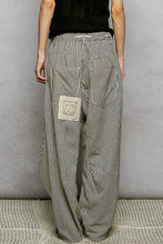 Load image into Gallery viewer, POL Striped Twill Barrel Pants with Mixed Patches in Choco Striped