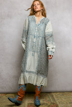 Load image into Gallery viewer, POL Patchwork Pintuck Maxi Dress in Denim Blue
