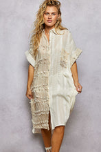 Load image into Gallery viewer, POL Textured Cotton Shirt Dress in Natural