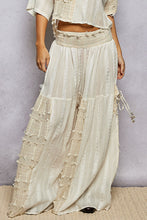 Load image into Gallery viewer, POL Mixed Fabric and Textured Pants in Natural ON ORDER