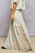 Load image into Gallery viewer, POL Mixed Fabric and Textured Pants in Natural ON ORDER