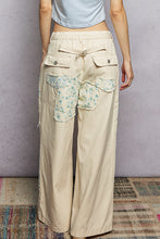 Load image into Gallery viewer, POL Denim Pants with Mixed Patches and Embroidery Detail in Natural Multi