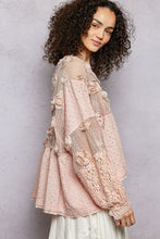Load image into Gallery viewer, POL Vintage Bloom Lace Appliqué Top in Strawberry Yogurt