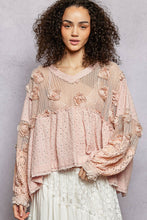 Load image into Gallery viewer, POL Vintage Bloom Lace Appliqué Top in Strawberry Yogurt