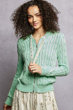 Load image into Gallery viewer, POL Cable Knit Washed Jacket in Mint