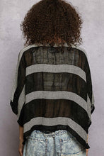 Load image into Gallery viewer, POL Striped Linen Top in Black ON ORDER