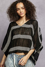 Load image into Gallery viewer, POL Striped Linen Top in Black ON ORDER