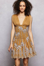 Load image into Gallery viewer, POL Palm Tree Printed Dress in Mocha