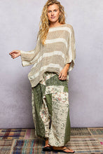 Load image into Gallery viewer, POL Striped Linen Blend Top in Mocha Multi