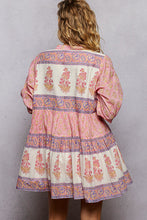 Load image into Gallery viewer, POL Floral Border Tiered Mini Dress in Pink Multi