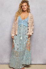 Load image into Gallery viewer, POL Open Knit Crochet Sweater in Salmon Pink