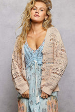 Load image into Gallery viewer, POL Open Knit Crochet Sweater in Salmon Pink