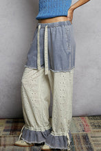 Load image into Gallery viewer, POL Denim Twill and Eyelet Lace Pants in Denim