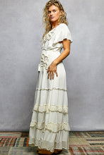 Load image into Gallery viewer, POL Patched and Embroidery Detailed Maxi Dress in Ivory