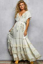 Load image into Gallery viewer, POL Patched and Embroidery Detailed Maxi Dress in Ivory