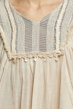 Load image into Gallery viewer, POL Loose Fit Top with Lace Trim in Natural