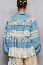 Load image into Gallery viewer, POL A-Line Denim Jacket with Mixed Details in Light Denim