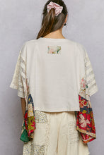 Load image into Gallery viewer, POL Poncho Style Top with Floral Print and Embroidery Details in Cream