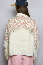 Load image into Gallery viewer, POL Mixed Print and Crochet Detailed Jacket in Oatmeal Multi