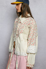 Load image into Gallery viewer, POL Mixed Print and Crochet Detailed Jacket in Oatmeal Multi