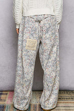 Load image into Gallery viewer, POL Floral Twill Barrel Pants with Mixed Patches in Floral Multi